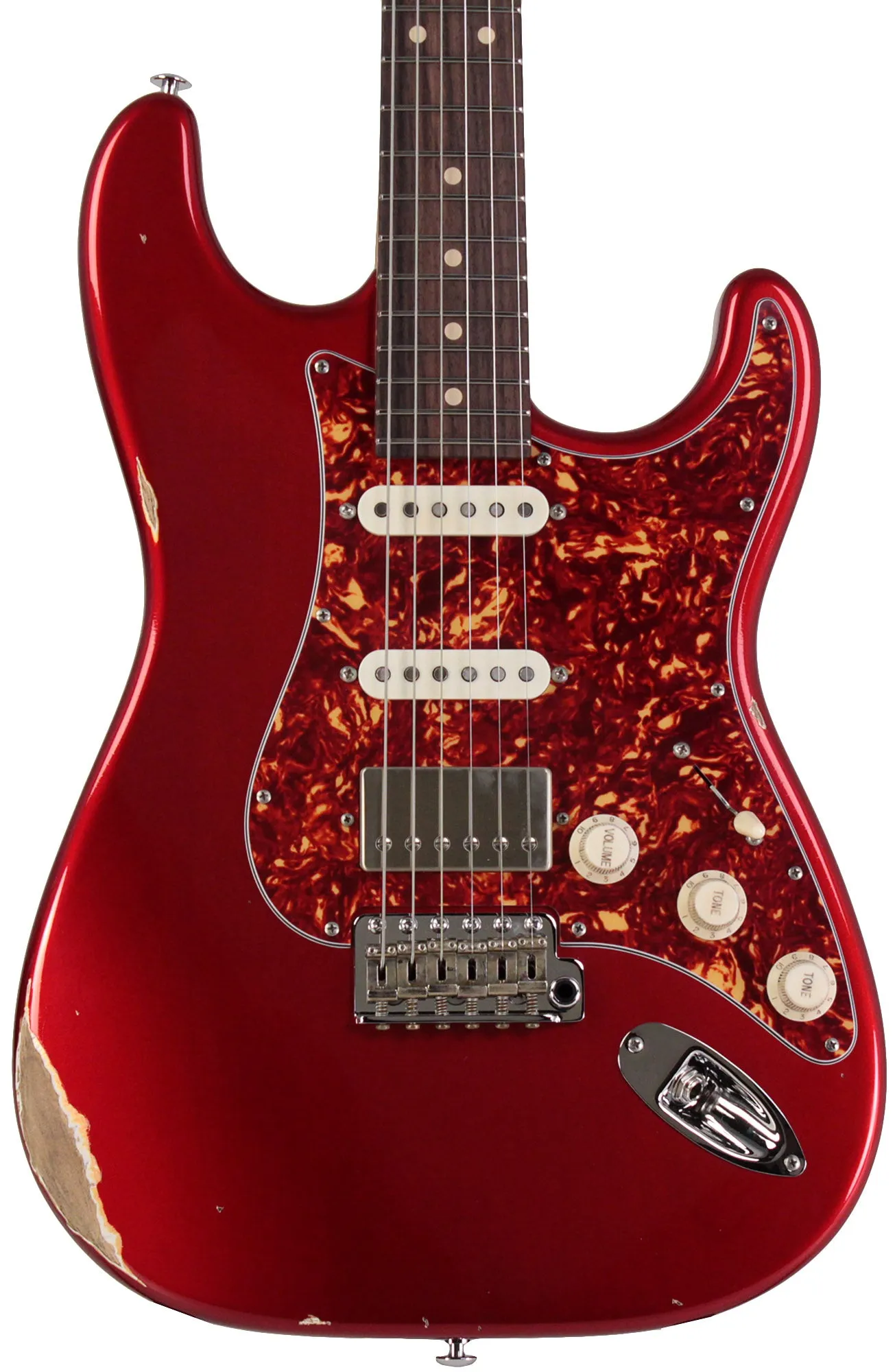 Suhr Select Classic S Antique HSS Guitar, Roasted Flamed Neck, Candy Apple Red, Rosewood