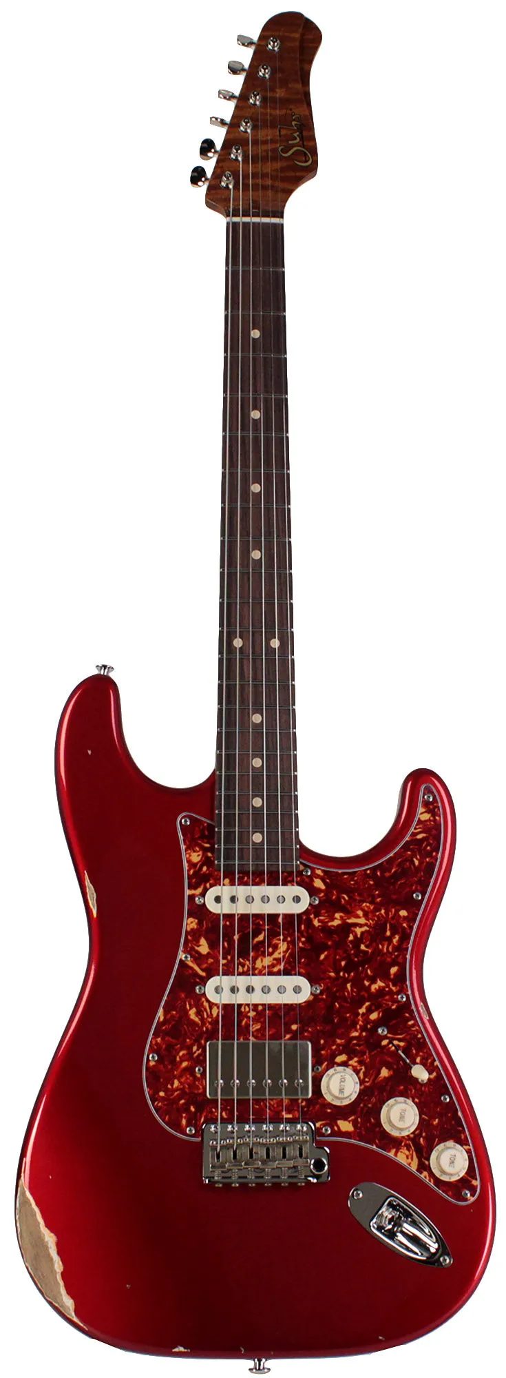 Suhr Select Classic S Antique HSS Guitar, Roasted Flamed Neck, Candy Apple Red, Rosewood