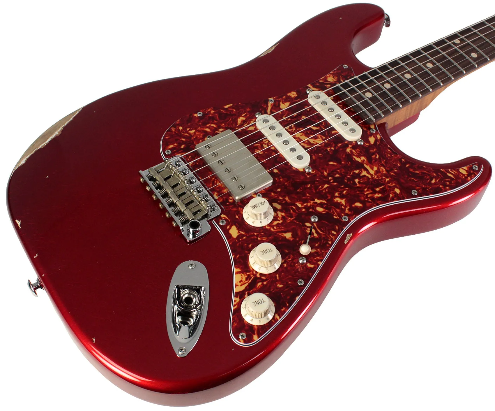 Suhr Select Classic S Antique HSS Guitar, Roasted Flamed Neck, Candy Apple Red, Rosewood