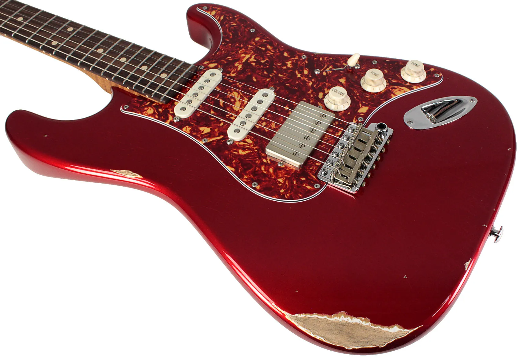 Suhr Select Classic S Antique HSS Guitar, Roasted Flamed Neck, Candy Apple Red, Rosewood