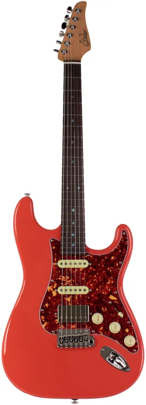 Suhr Select Classic S HSS Guitar, Roasted Flamed Neck, Fiesta Red, Rosewood