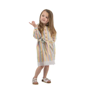 Sustainable Summer Fun: Eco-Friendly Striped Dress with Puff Sleeves