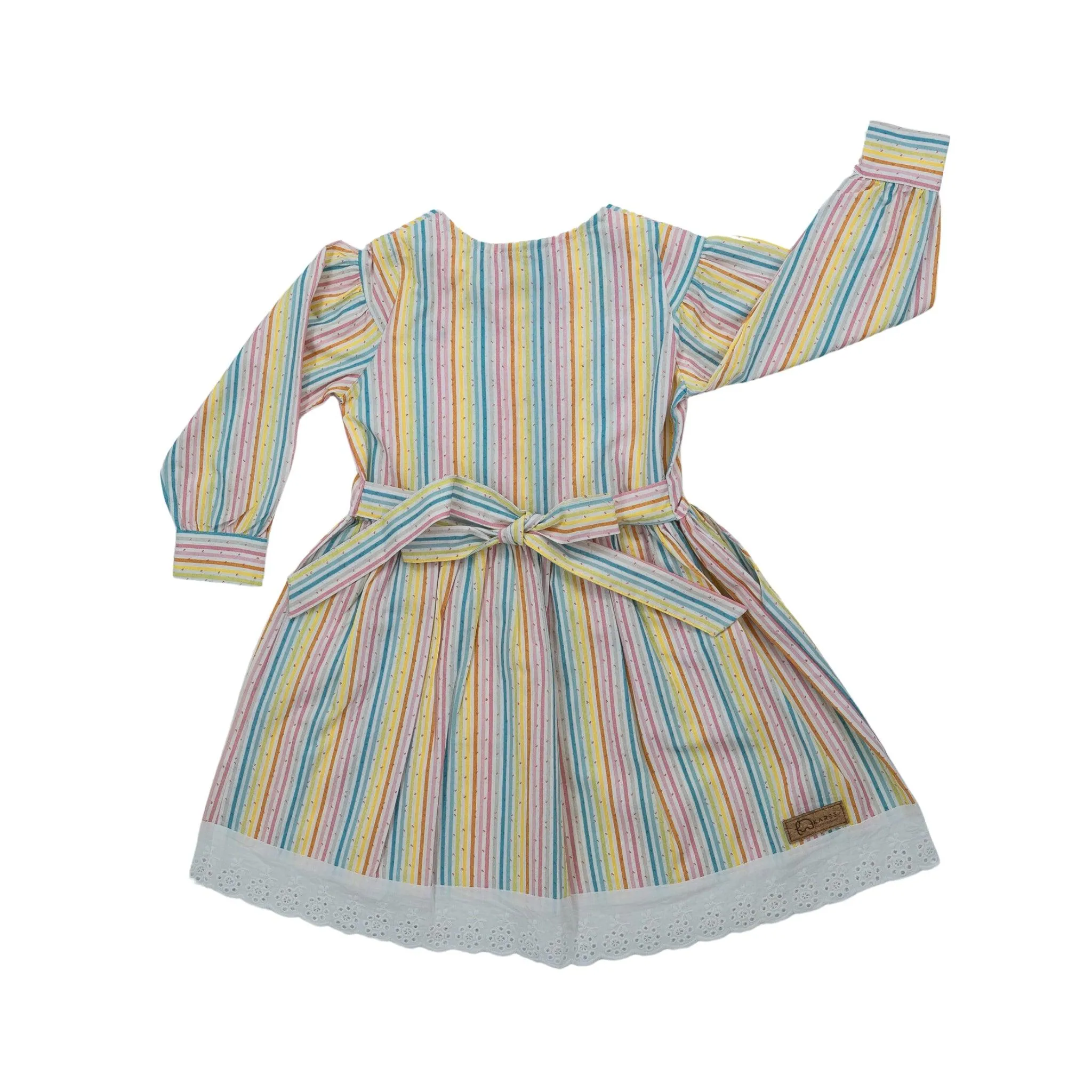 Sustainable Summer Fun: Eco-Friendly Striped Dress with Puff Sleeves