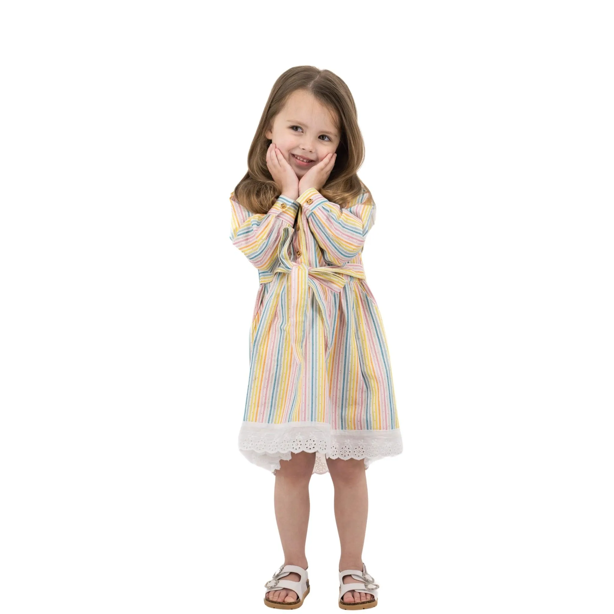 Sustainable Summer Fun: Eco-Friendly Striped Dress with Puff Sleeves