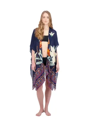 Tahari Women's 100% Viscose Lightweight Tropical Print Kimono