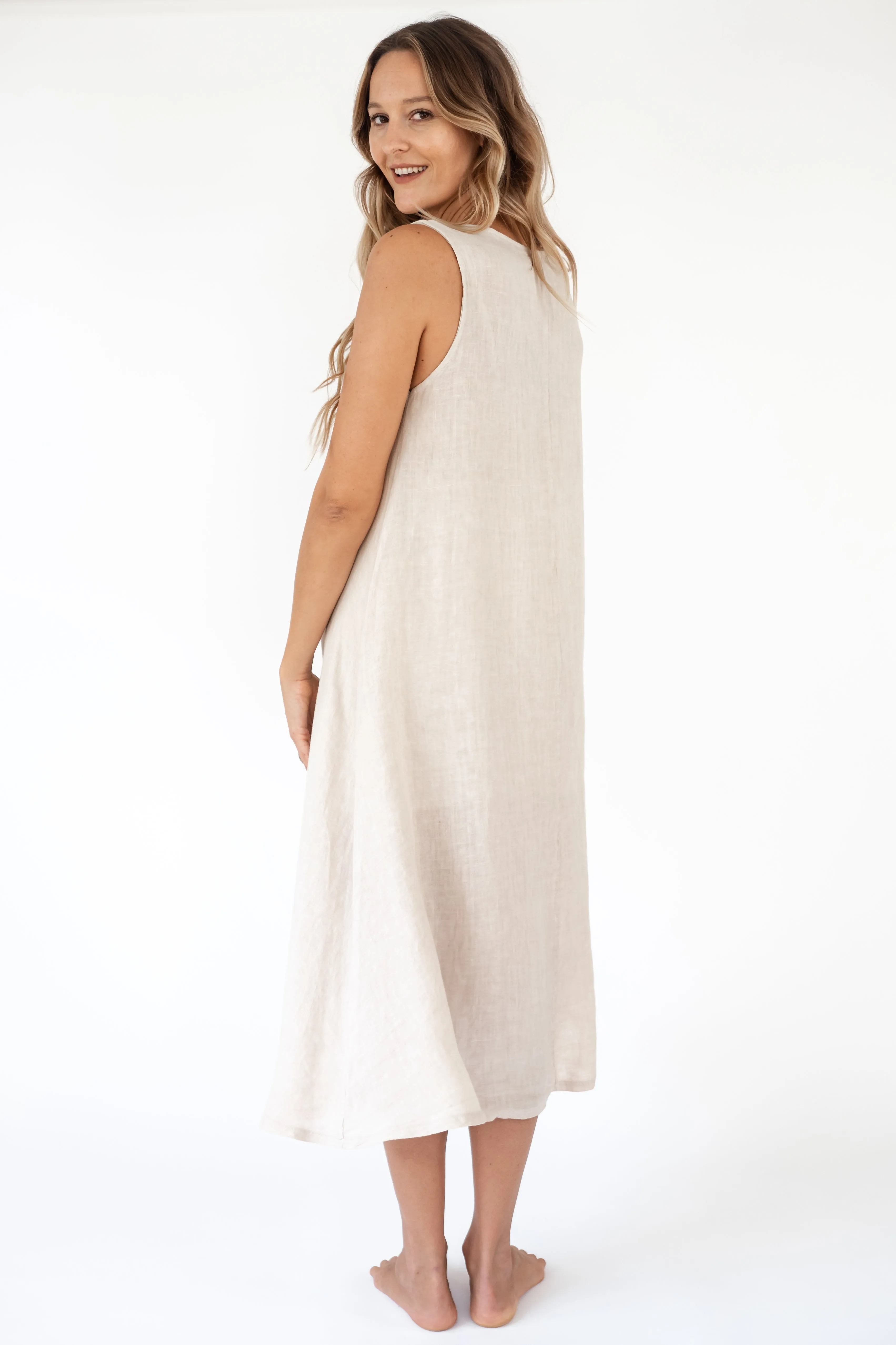 The Pulelehua Linen Long Dress