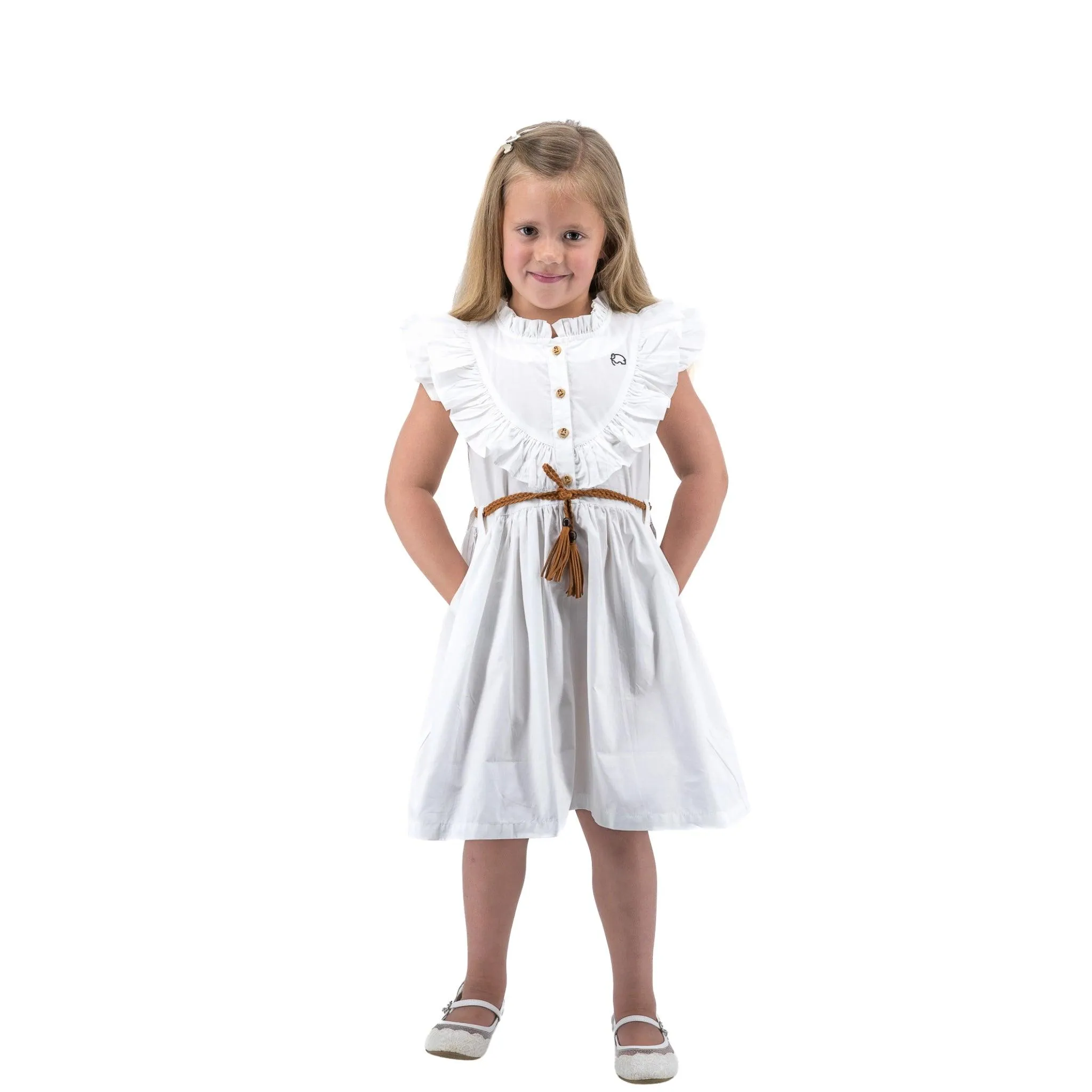 Timeless White Cotton Dress for Children