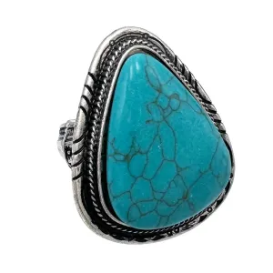 Trillion Shape Turquoise Large Stretch Ring