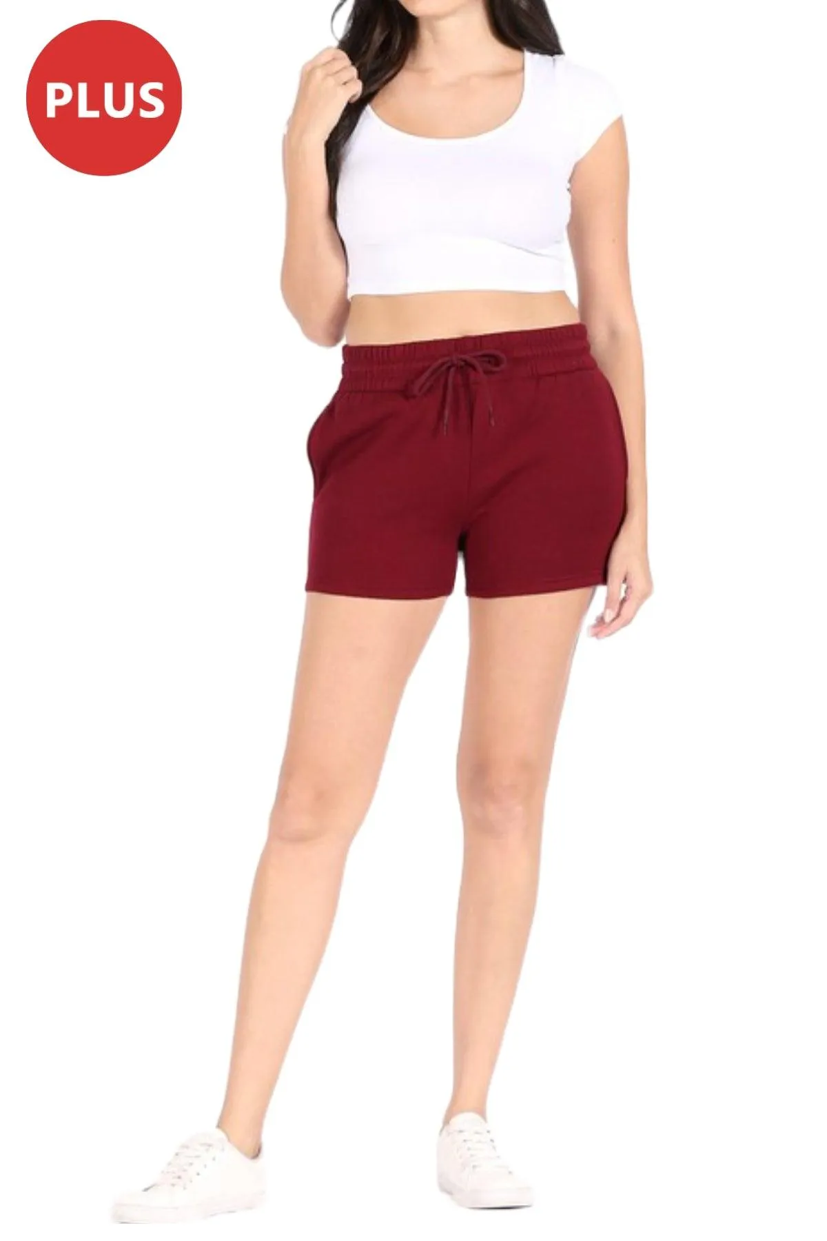 Women's Plus Size Solid Fleece Lounge Sweat Shorts