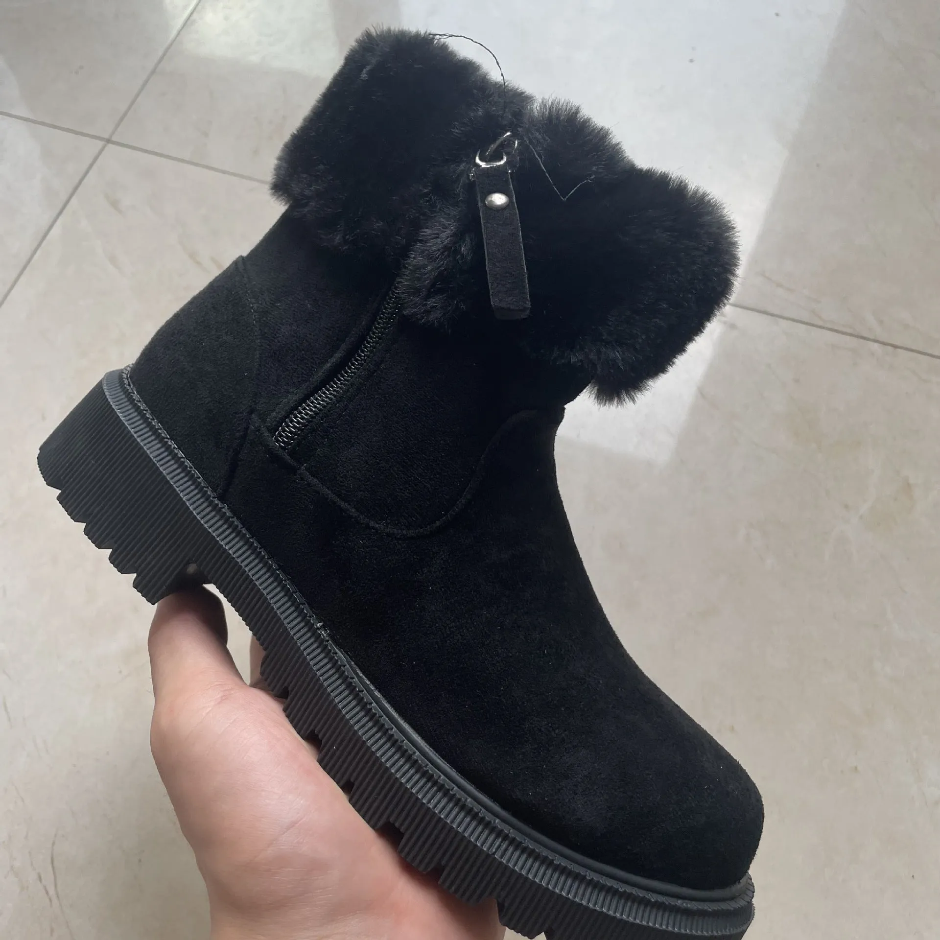 Women's Warm Plush Winter Side Zipper Snow Boots For Women