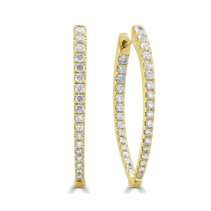 Yellow Gold Diamond Hoop Earrings